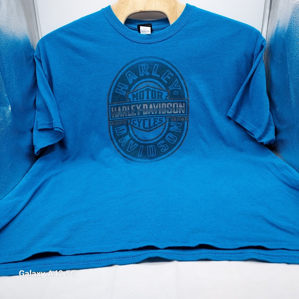 Harley Davidson Panama City Beach Florida Tiki T-Shirt Blue Mens 3XL Graphic Tee